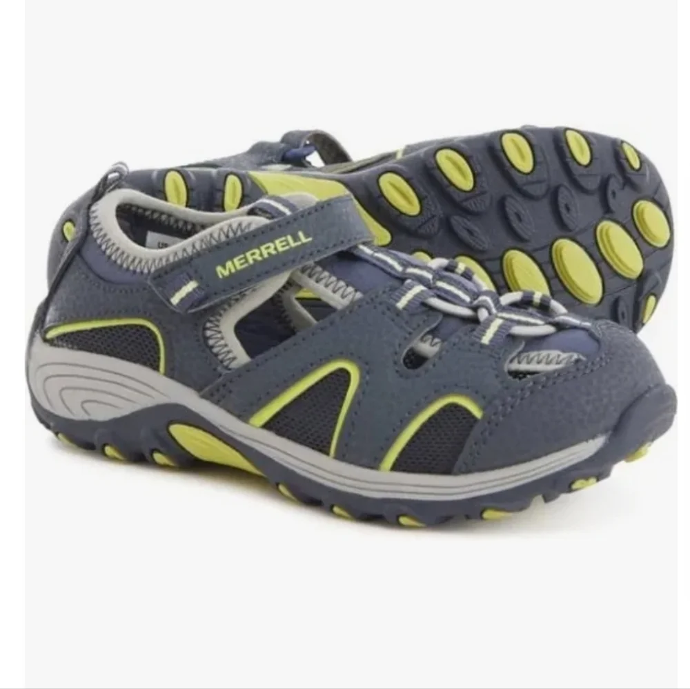 Merrell Hydro H20 Hiker Leather Blue and Lime Sandals